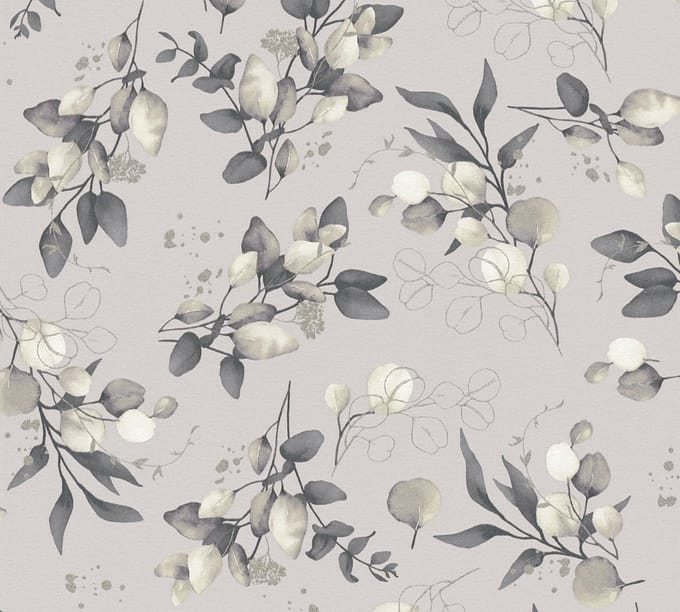 EUCALYPTUS TAKKEN BEHANG | Engelse Style - Beige Zwart Creme Goud - A.S. Création Pure Elegance