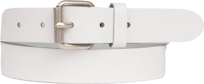 Petrol Industries Riem Heren - Broekriem - Verstelbaar - Leer - Wit - 125 cm