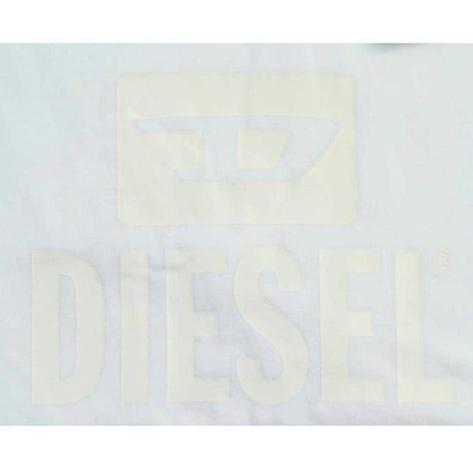 Diesel Heren Monotone Logo T-Shirt (Helder wit)