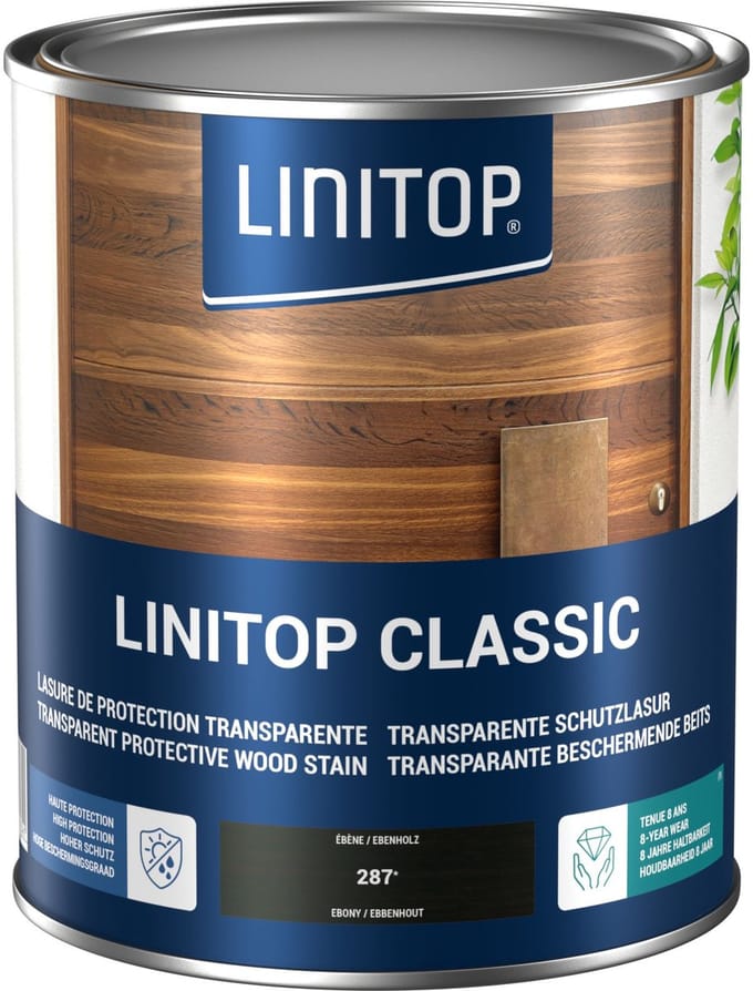 Linitop Classic - Beits - Decoratieve beschermende beits  - Ebbenhout - 287  - 2,50 L