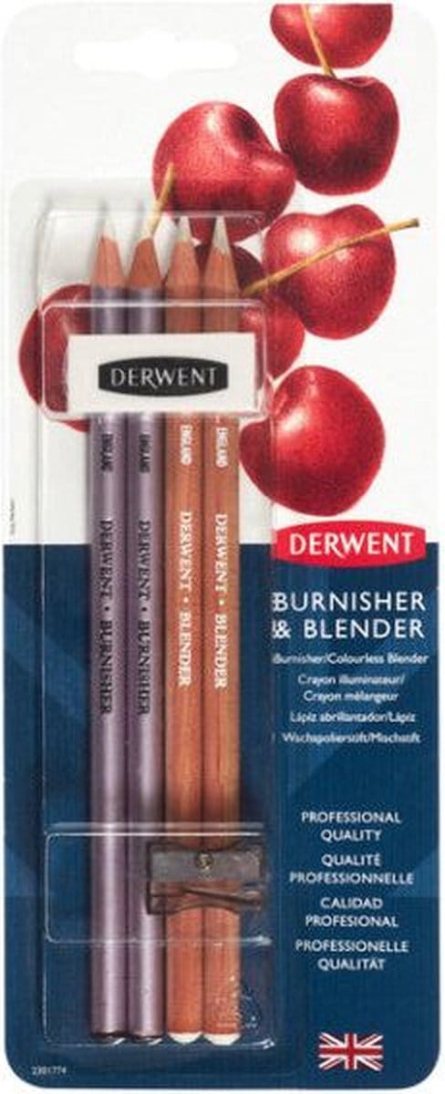 Potlodenset Derwent blender + polijst 6 stuks