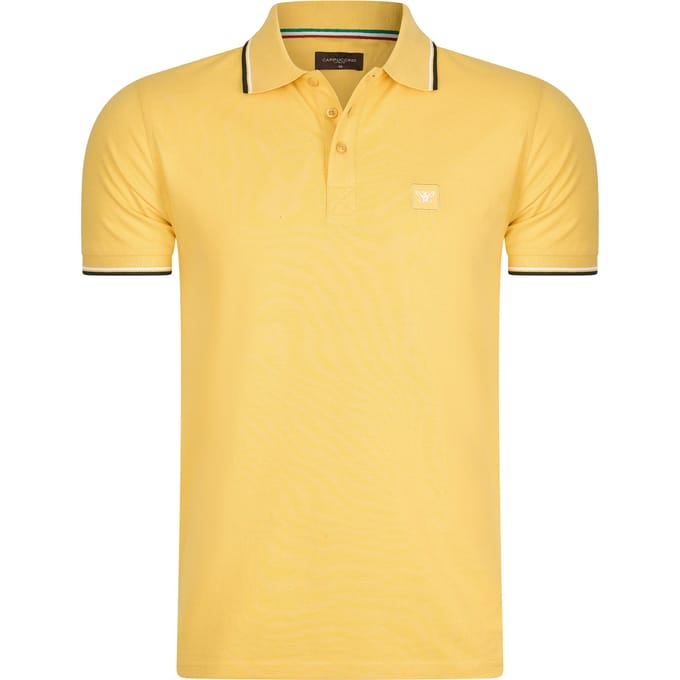 Cappuccino Italia - Heren Polo SS Applique Pique - Geel - Maat M