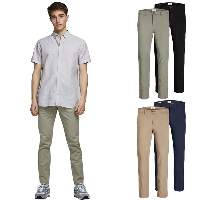 JACK&JONES Heren Multi-Pack Broek, Marco Piped Pockets Low Rise Chinos, 2 Pack
