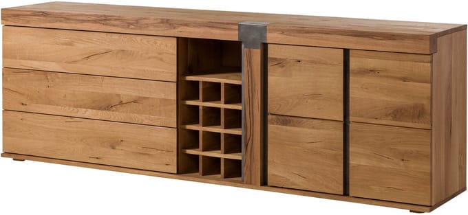 MASSIVMOEBEL24.DE wilde eik / moseik dressoir blank Massief hout 220x45x75 cm (BxTxH) geolied gemonteerd NEW AMSTERDAM volledig massief #17