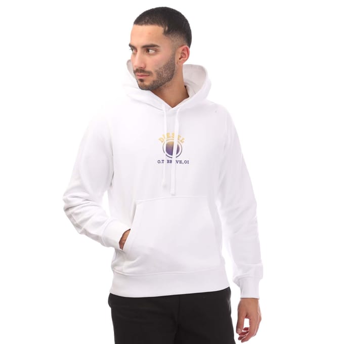 Heren Diesel S-Ginn 5-E Hoodie in Wit