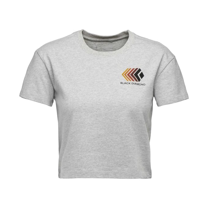 Dames-T-shirt Black Diamond Faded Crop