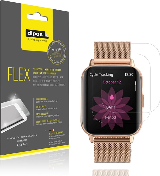 dipos – 2x Beschermfolie geschikt voor whraills CS2 Pro | 3D Full Cover Screenprotector | 100% Passend