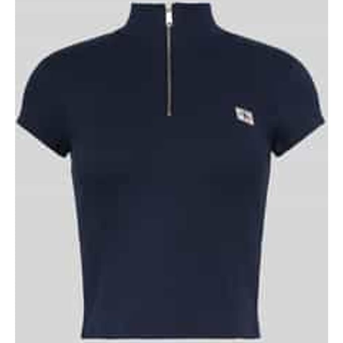 slim fit kort T-shirt van katoenmix