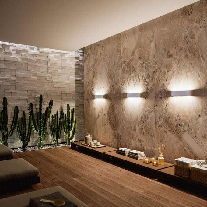 Linea Light LED wandlamp Satori, breedte 58,5 cm, wit, 2.700 K, aluminium