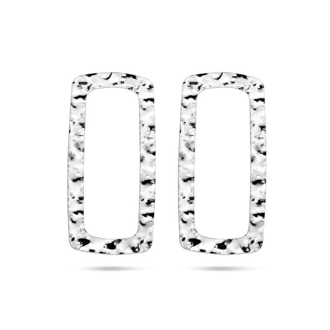 Zilver Gerhodineerd Oorknoppen Gehamerd 1336885