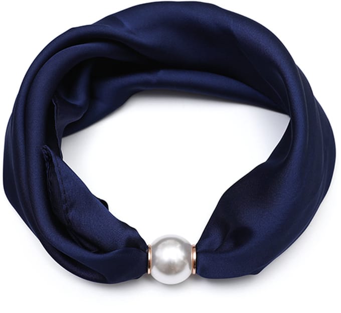 Effen Sjaal met Sierlijke Magnetische Pareksluiting - Navy