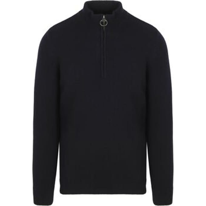 Barbour Half Zip Trui Wol Navy - Maat XXL - Heren - Quarter zip