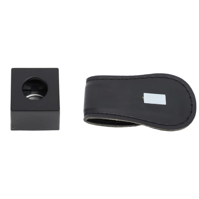 Porte-craie magnétique pour queue de billard avec clip de ceinture en cuir PU Accessoires de billard Installation facile black