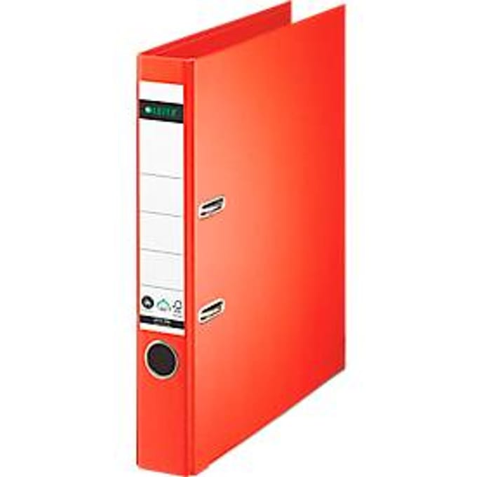 LEITZ® ordner 1007/1008, A4, rugbreedte 52 mm, per stuk, lichtrood