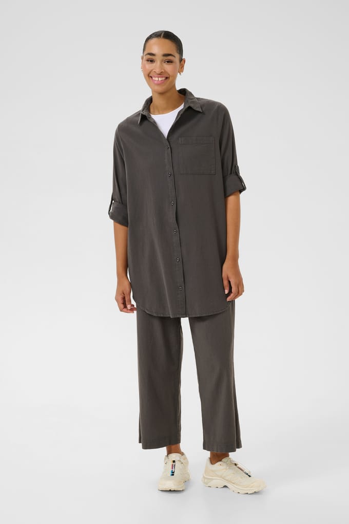 Overhemd met lang mouwen Loose fit Black Oyster