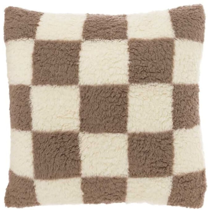 Unique Living - Sierkussen Check Taupe -53x53cm