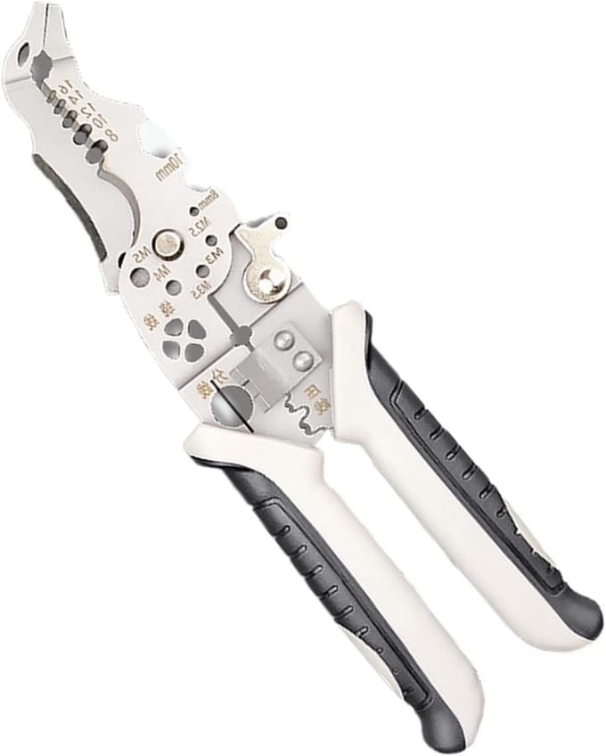 Elektrische draadstripper - Kabelschaar tang - Thuis onderhoud - Opvouwbaar ontwerp - 21 cm - Zilver