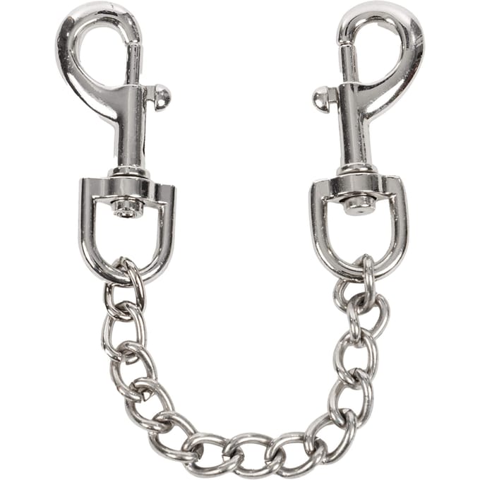 Enkelboeien met karabijnhaken en ketting - roze