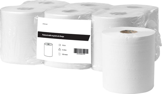 Poetsrol midi recycled wit 2laags