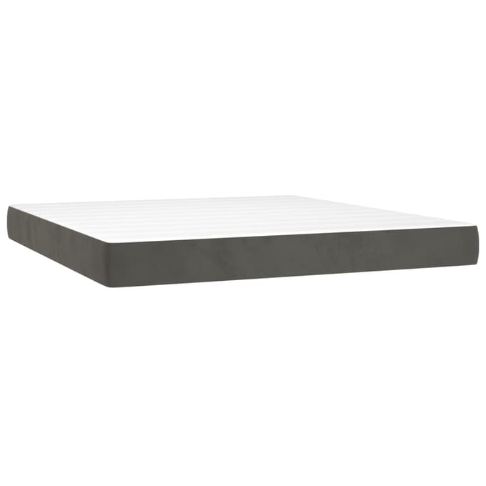 vidaXL - Pocketveringmatras - medium - california - king - 183x213x20 - cm - fluweel - grijs