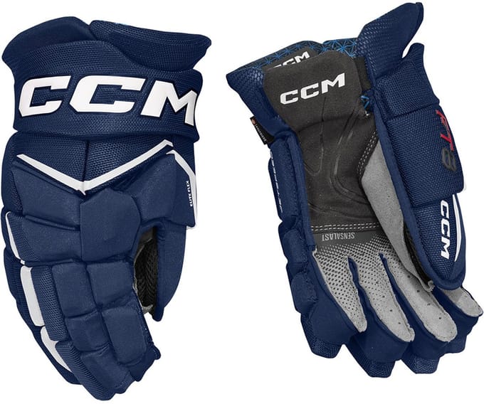 CCM - Jetspeed Ft8 Ijshockeyhandschoenen - Junior - Navy/wit - 10