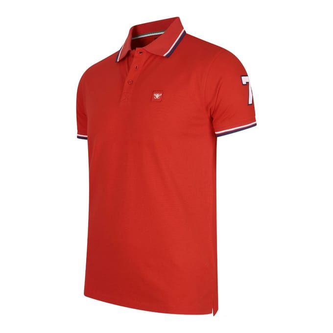 Cappuccino Italia - Heren Polo SS Applique Pique - Rood - Maat M