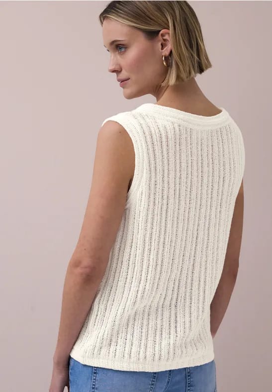 Vest met V-hals en knoopsluiting