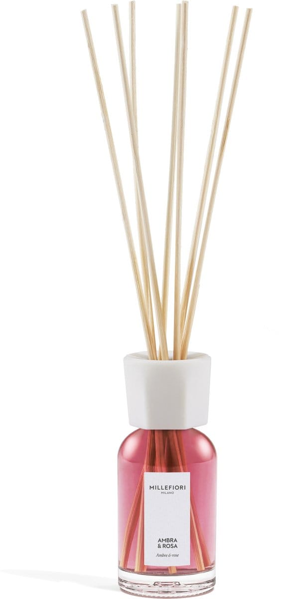 Millefiori Milano - Geurstokjes 100 ml - Ambra & Rosa - 2 tot 3 maanden