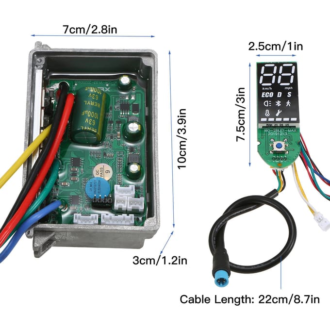 Elektrische Scooter Moederbord Controller Hoofdbord Controller Schakelbord + Instrumentenbord zilver