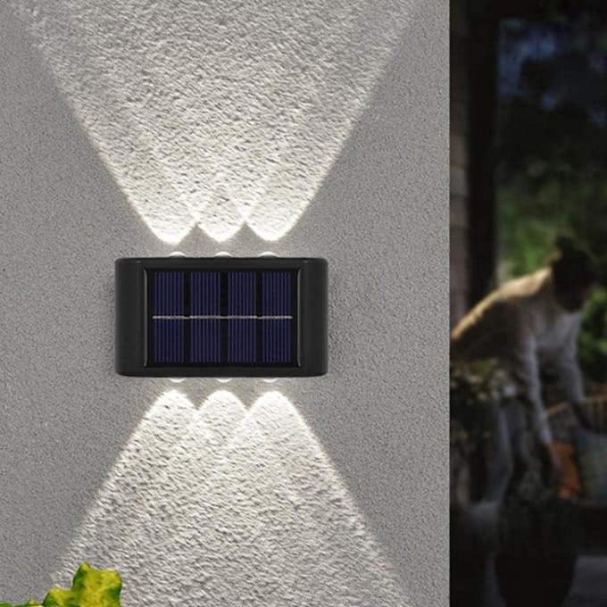 Buitenmuur Solar Wandlampen voor Tuinverlichting - Oplaadbare LED Lichten voor Tuindecoratie en Beveiliging