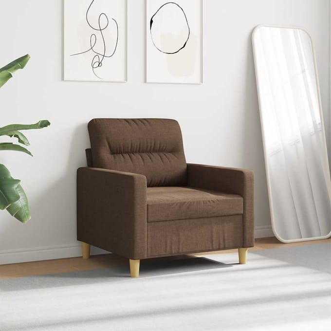 vidaXL Fauteuil 60 cm stof bruin