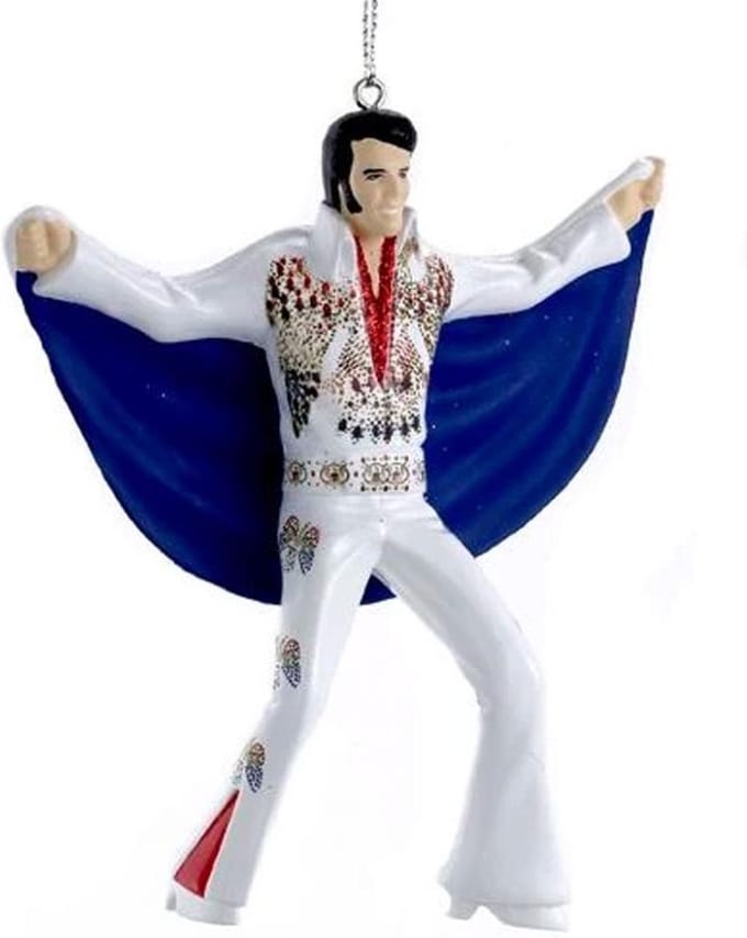 Ornament Elvis Presley - White Suite Blue Cape - 10cm