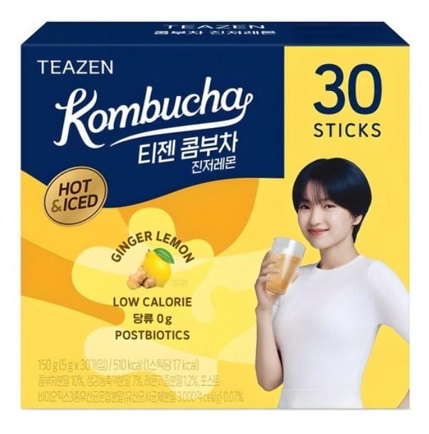BTS' Jungkook Teazen Kombucha 8 Smaak 5g 30 Sticks per doos Ginger Lemon