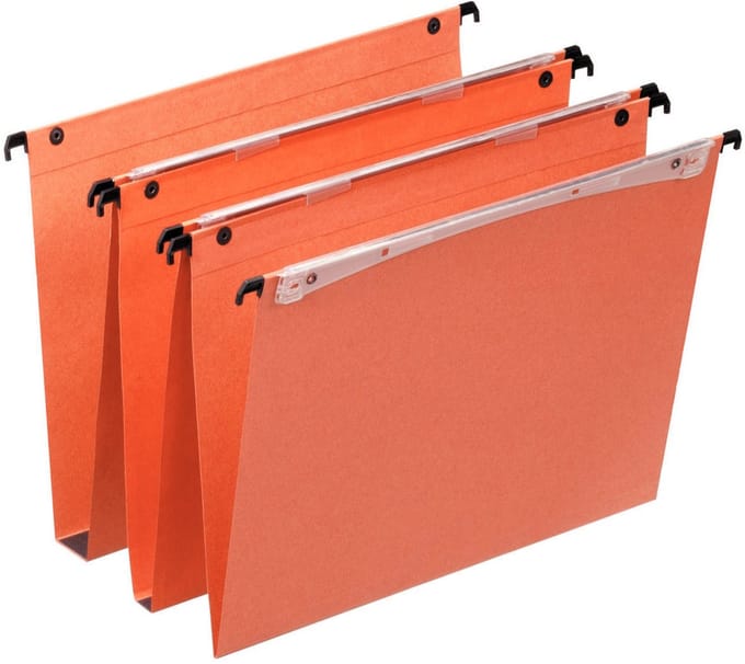 Esselte Orgarex Dual Verticale Hangmap A4 - met Koppelsysteem en Drukknopen - 15mm Bodem - 25 Stuks - Oranje