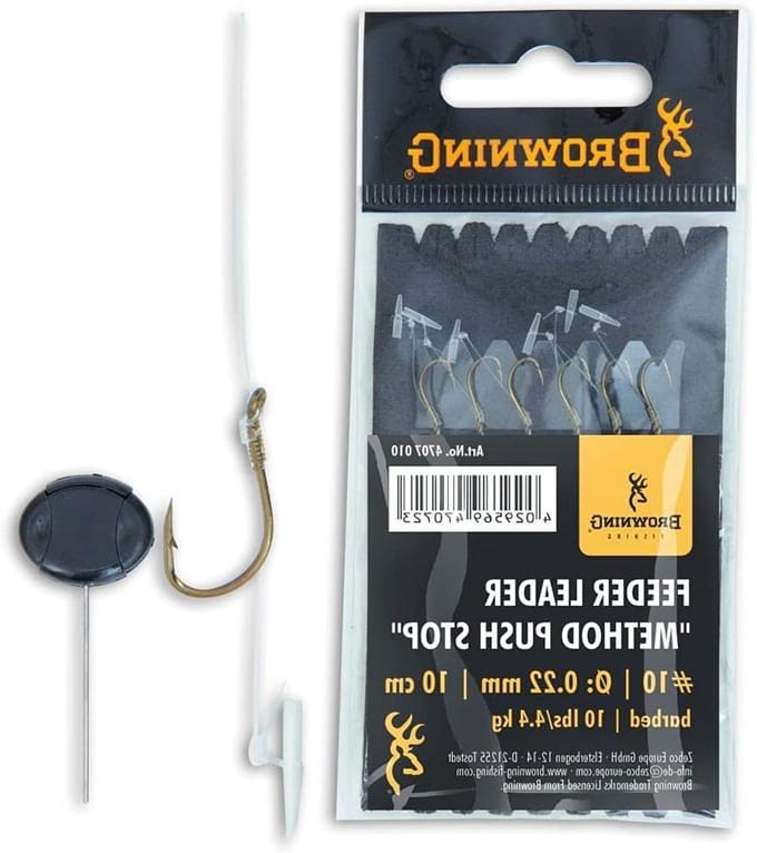 Feeder Leader - Method Haspel - Vissen met aas - Push-stop bevestiging - 6 stuks 10cm - Brons