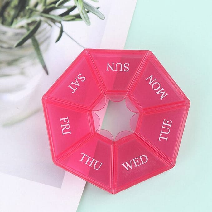 Gadgetpoint - Pillendoosje - Pillenbox - Opbergbakje - Ma-Zo - 7 dagen - Rood