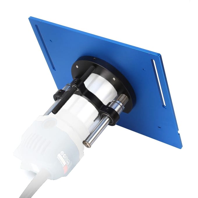 C8 Graveermachine Omgekeerde Plaatset Aluminiumlegering Freesvlakplaat met Rugleuning en Duw blauw