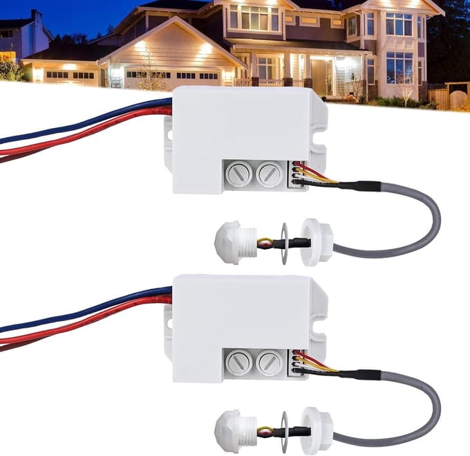 Mini Infrarood Bewegingsmelder 2 Stuks voor Binneninstallatie - 220V