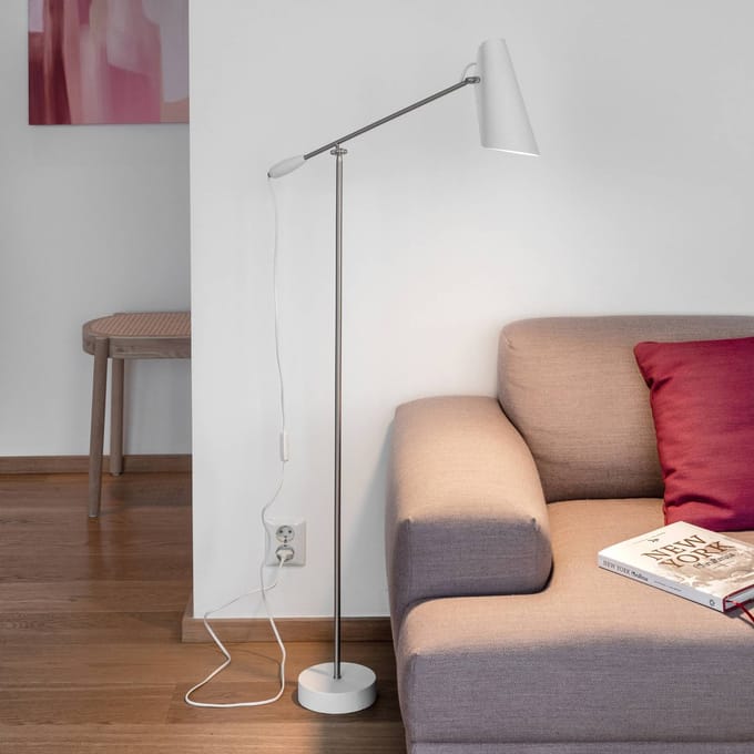 Northern Birdy retro-vloerlamp wit
