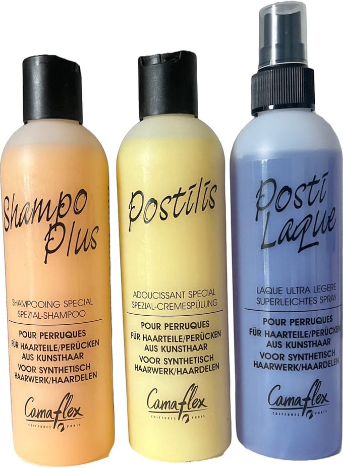 Camaflex - Synthetisch haar - Verzorgingsset - Shampoo - Balsem - Conditionerspray - Haarwerk - Pruik