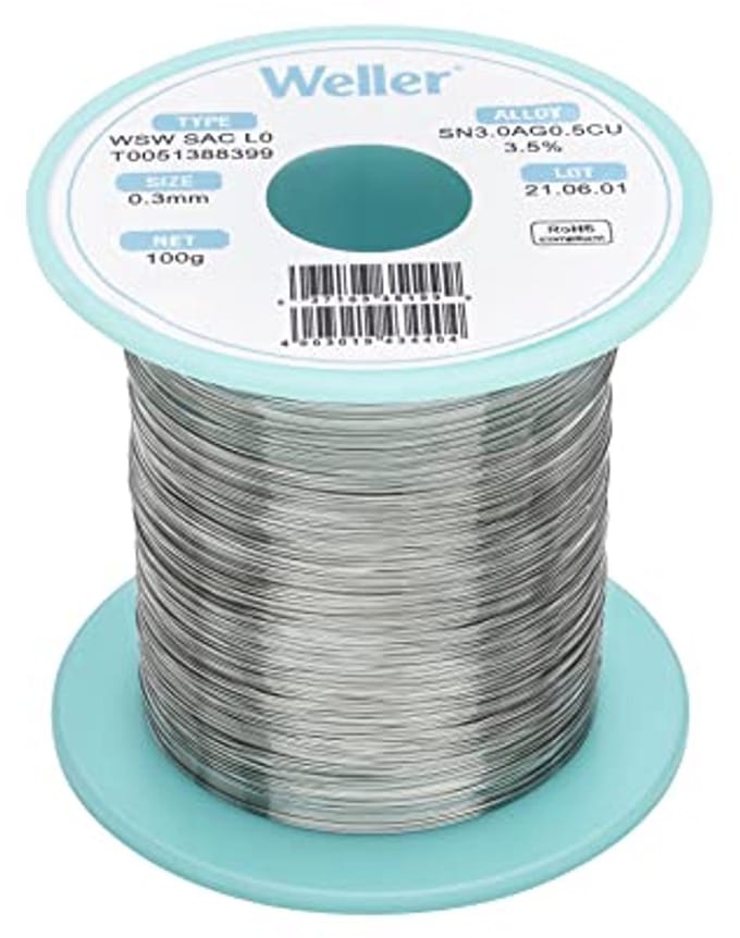 Loodvrij Soldeerdraad Ø 0,3 mm - Sn96.5Ag3.0Cu0.5 100g