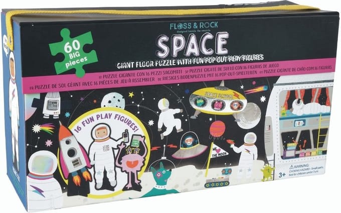 Floss & Rock Vloerpuzzel 60 st., Space - 131 x 39 cm