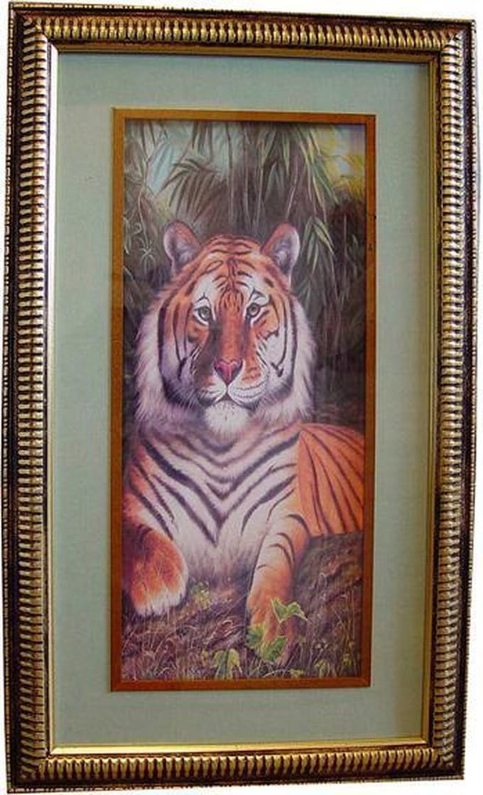 Tijger schilderij 30 cm x 60 cm