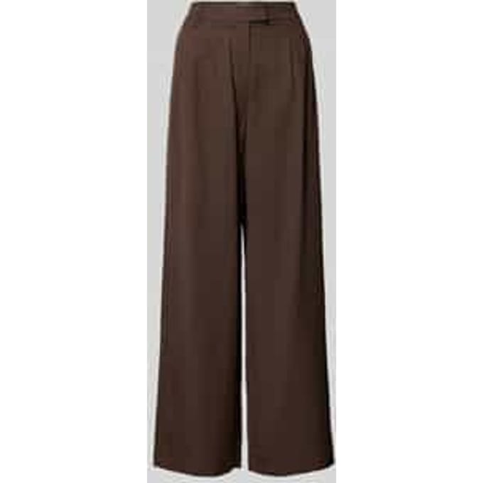 Brede vloeiende linnenmix broek met elastische taille dames COMMA