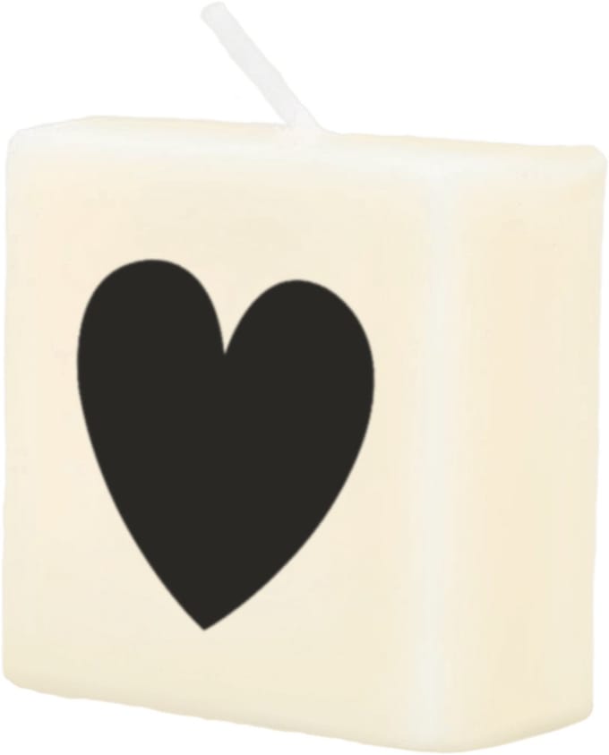 Letter Kaarsje - Hartje zwart