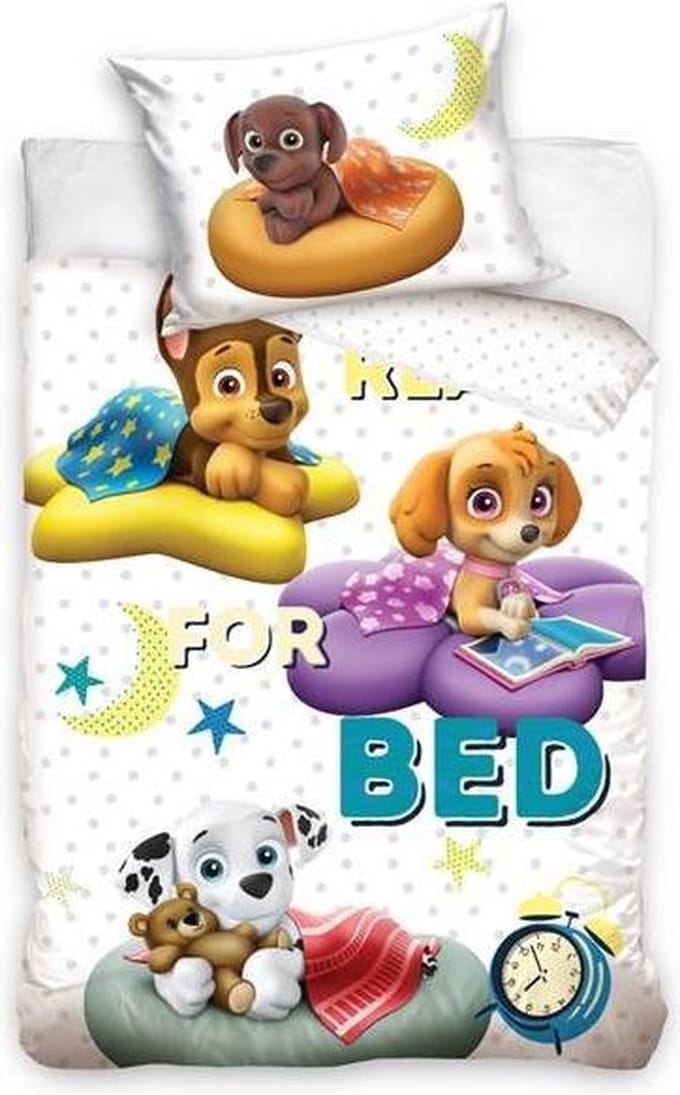 PAW Patrol - Baby Dekbedovertrek - 100 x 135 cm - Wit