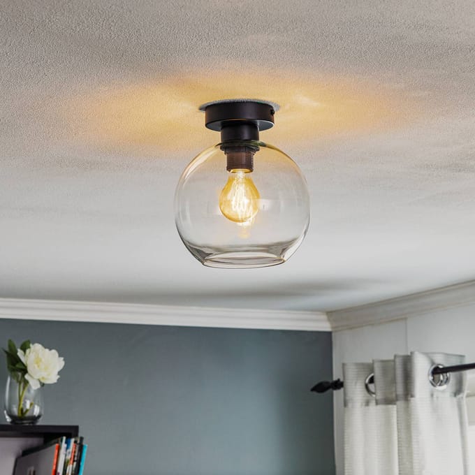 Eko-Light Sofia plafondlamp met heldere glazen kap