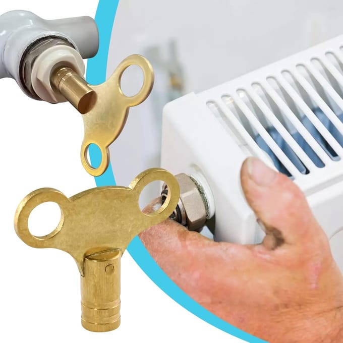 Radiator Ontluchtingssleutel - Stralingsonderdelen Set - Verwarming Onderhoud - Solide Messing Constructie - 2 Stuks - Messing