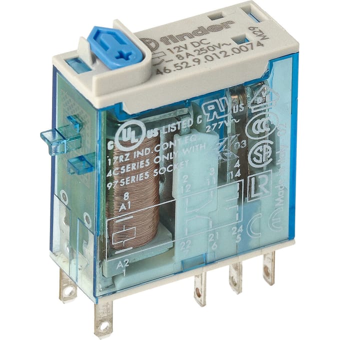Finder 46 Serie Industriële Mini Relais 12VDC 8A DPDT - 46.52.9.012.0074