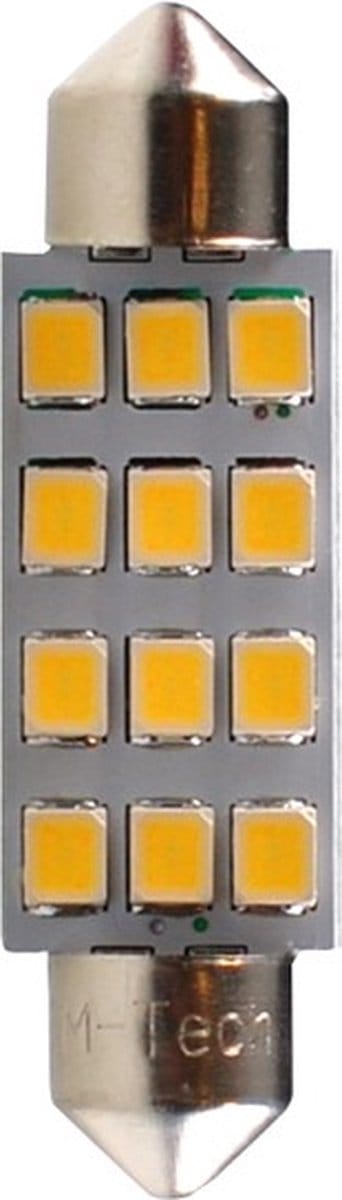 M-Tech LED C5W 12V 41mm - Basis 12x Led diode - Wit - Set